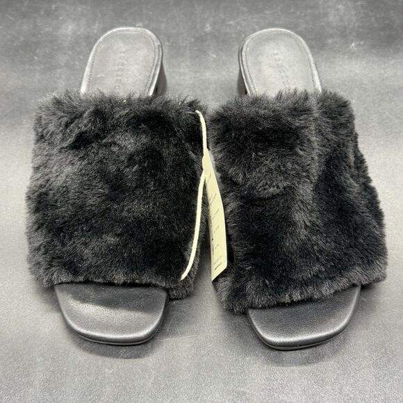 Sanctuary Rascal Black Womens 6M Dress Slip On Low Heel Open Toe Sandals NEW - Picture 3 of 6